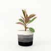 Black and White Half Stripe Bucket | Plants & Flowers by MOkun. Item made of cotton