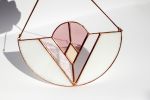 Zaephora Stained Glass Suncatcher in Pink | Glasswork in Wall Treatments by Studio Adeline. Item composed of glass compatible with boho and mid century modern style