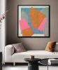 Fractured fallen orange pink | Oil And Acrylic Painting in Paintings by Ronald Hunter. Item composed of canvas in minimalism or contemporary style