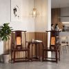 Heritage Luxury Ming Yokeback Armchair & Table Trio Art Set | Chairs by Dynasty Artisan. Item made of wood works with contemporary & eclectic & maximalism style