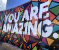 YOU ARE AMAZING - CENTRAL & ROOSEVELT | Street Murals by Jayarr Steiner. Item composed of synthetic