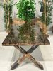 Tree & Bark Ultra Clear Epoxy Resin Dining Table | Tables by Tinella Wood. Item composed of oak wood in minimalism or art deco style