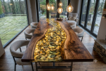 Modern Epoxy Dining Table top | Tables by Innovative Home Decors. Item composed of wood in country & farmhouse or art deco style