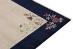 Vintage Chinese Deco style rug, Off-White Field, Blue Border | Area Rug in Rugs by Rug and Kilim