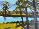 Afternoon Light - Tropical Landscape Painting on Canvas | Oil And Acrylic Painting in Paintings by Filomena Booth Fine Art. Item made of canvas