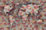 Modern World Map VI | Oil And Acrylic Painting in Paintings by Irena Orlov. Item composed of canvas