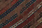 Antique Kazak Runner Rug with Red & Blue Geometric Patterns | Area Rug in Rugs by Rug and Kilim