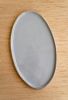 Gray Oval Porcelain Serving Platter With Gold Rim. Gray Sky | Serveware by Creating Comfort Lab