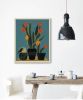 Turquoise Cacti - Mid Century Botanicals | Prints by Birdsong Prints. Item made of paper works with southwestern style