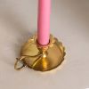 Scalloped Brass Candle Holder | Decorative Objects by Hastshilp. Item made of brass works with boho & contemporary style