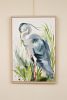 Heron No. 32 : Original Watercolor Painting on Canvas | Paintings by Elizabeth Becker. Item made of canvas works with minimalism & contemporary style