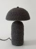 The Knitty Table Lamp in Charcoal | Lamps by Meg Morrison. Item composed of fabric & ceramic compatible with minimalism and mid century modern style