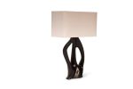 Amorph Ana Table Lamp in Black Lacquer and Ivory Silk Shade | Lamps by Amorph. Item composed of wood & fabric