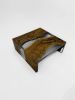 Gray Resin Coffee Table - Epoxy Custom Coffee Table | Tables by Tinella Collection. Item composed of walnut in minimalism or contemporary style