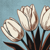 Coffee pot with white tulips | Prints in Paintings by Paul Manwaring Fine Art Prints. Item made of paper compatible with contemporary and modern style