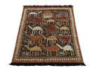 Tribal Rug in Red & Orange-Brown with Pictorial Pattern | Area Rug in Rugs by Rug and Kilim