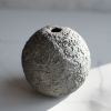 Sphere Bud Vase in Textured Dove Grey Concrete | Vases & Vessels by Carolyn Powers Designs. Item made of concrete with glass works with contemporary & japandi style