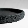 Round Tray in Carbon Black Concrete with Textured Rim | Decorative Tray in Decorative Objects by Carolyn Powers Designs. Item composed of concrete in minimalism or contemporary style