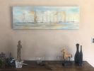 Abstract boats | Oil And Acrylic Painting in Paintings by KARDIMAGO. Item made of canvas & synthetic