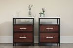 Brooks Glacier Bedside Tables | Tables by Alicia Dietz Studios. Item composed of walnut and steel