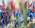 Cactus | Oil And Acrylic Painting in Paintings by Kozyuk Gallery. Item composed of canvas compatible with boho and contemporary style