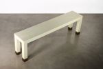 Dino Linen Modern Console with Bronze Sabots from Costantini | Console Table in Tables by Costantini Design. Item made of wood with linen