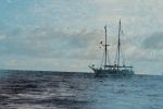 Ocean Sunset Boat 5 | Oil And Acrylic Painting in Paintings by Irena Orlov. Item made of canvas