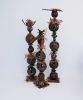 "Totems of Hidden Miracle" 3-Piece Sculptural Composition | Public Sculptures by SevaCeramics. Item composed of copper and ceramic in minimalism or japandi style