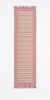 Handwoven Woolen Pink & White Runner Rug | Rugs by Evergreen Carpets. Item composed of wool compatible with boho and minimalism style