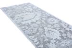 Rug & Kilim's Contemporary Geometric Floral Silver Gray Wool | Area Rug in Rugs by Rug and Kilim