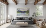 DUSKY LAKE Landscape Wall Tapestry | Macrame Wall Hanging in Wall Hangings by Wallflowers Hanging Art. Item composed of wool and fiber in boho or country & farmhouse style