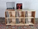 Solid hard maple and cherry record vinyl case bookcase | Book Case in Storage by GideonRettichWoodworker. Item works with mid century modern & contemporary style