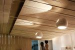 Claylight Double Cut Large Pendant 9" | Pendants by lightexture | fresco cafe & gelateria in New York. Item made of ceramic works with contemporary & modern style