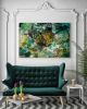 Aqua Gold Stone | Oil And Acrylic Painting in Paintings by Irena Orlov. Item composed of canvas