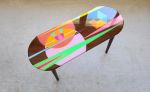 Colorful Pop Art Resin Side Coffee Tables | Side Table in Tables by Epoxy Coffee Table Shop. Item made of wood works with boho & mid century modern style