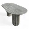 Italian Silver Travertine Dining Table - Marble Dining Table | Tables by Tinella Collection. Item composed of marble compatible with minimalism and contemporary style