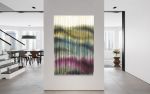 WARP Large Colorful Abstract Textile Wall Hanging | Macrame Wall Hanging in Wall Hangings by Wallflowers Hanging Art. Item composed of oak wood & wool compatible with boho and mid century modern style
