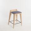 om16.1 natural ash counter Stool, grey fabric | Chairs by mjiila design furniture. Item made of wood with fabric works with minimalism & contemporary style