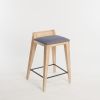 om16.1 natural ash counter Stool, grey fabric | Chairs by mjiila design furniture. Item made of wood with fabric works with minimalism & contemporary style