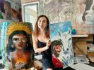 Sangre sobre nieve | Oil And Acrylic Painting in Paintings by Elena Parau. Item composed of canvas compatible with contemporary and country & farmhouse style