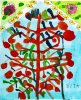 Pomegranate Tree for Rosh Hashanah 2 - Original Watercolor | Watercolor Painting in Paintings by Rita Winkler - "My Art, My Shop" (original watercolors by artist with Down syndrome). Item made of paper works with contemporary & modern style