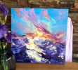"Delicate glow of light" original palette knife oil | Oil And Acrylic Painting in Paintings by OXYPOINT. Item composed of wood and canvas in contemporary or eclectic & maximalism style