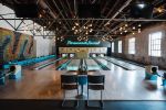 Custom Sputnik Inspired Chandeliers | Chandeliers by Southern Lights Electric | Pinewood Social in Nashville. Item made of metal