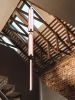 Flask Triple Chandelier | Chandeliers by Edward Linacre. Item composed of copper and glass