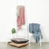 Chive Pink Green Merino Handloom Throw | Linens & Bedding by Studio Variously. Item compatible with contemporary and modern style