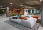 Hotel Eastlund Floating glass wall | Divider in Decorative Objects by Studio Art Direct | Portland in Portland. Item made of glass works with contemporary style