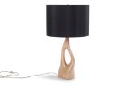 Amorph Helix Table Lamp, Solid Wood, Natural Stained | Lamps by Amorph. Item composed of wood & fabric