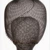 78  Steel wire mesh hanging sculpture  48" x 6" | Sculptures by Anne Lindsay Studio. Item composed of steel and ceramic in contemporary or modern style