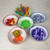 Set of 6 Small Montessori sorting bowls in rainbow colours | Storage Basket in Storage by Crafting the Harvest. Item composed of cotton and fiber in boho or country & farmhouse style