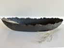 Long Rustic Black Bowl Paper Mache Material | Decorative Bowl in Decorative Objects by TM Olson Collection. Item composed of paper in minimalism or japandi style